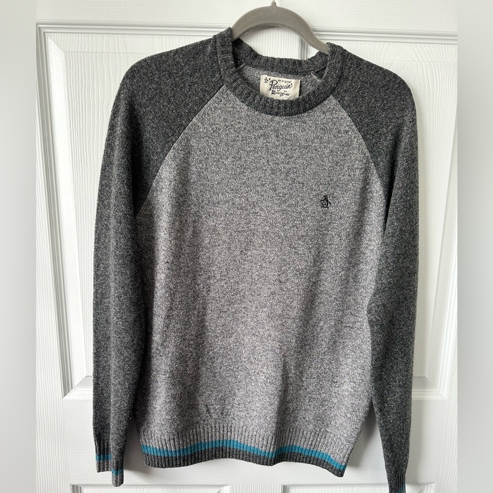 Original Penguin Grey Lambswool Sweater Men’s Small